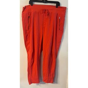 Athleta Trekkie North Jogger Pants Orange Lightweight Zip Pockets Plus Size 20
